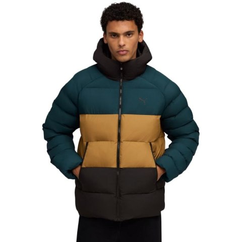 Kurtka męska Puma Mono Hooded zielono-brązowo-czarna 688367 75