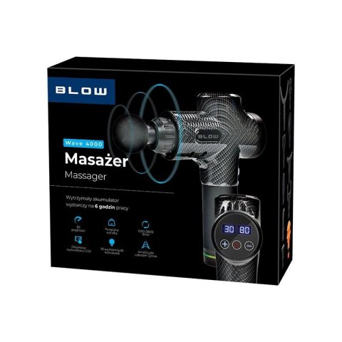 BLOW PISTOLET DO MASAŻU MASAŻER WAVE 4000 BLACK BLOW
