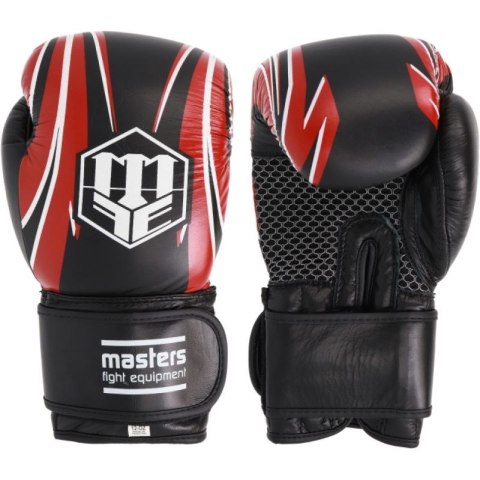 Rękawice bokserskie skórzane RBT-5A czarno-czerwone MASTERS FIGHT EQUIPMENT