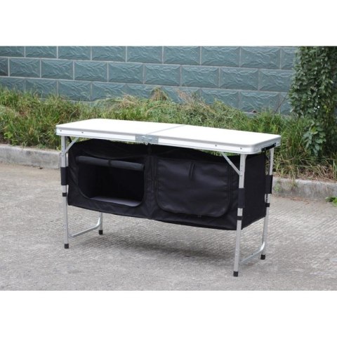 STOLIK TURYSTYCZNY SKŁADANY KEMPINGOWY 120x47x70/62/54CM Z SZAFĄ 33X30X36CM