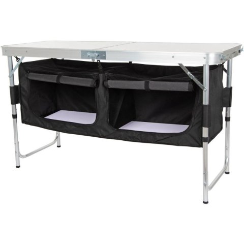 STOLIK TURYSTYCZNY SKŁADANY KEMPINGOWY 120x47x70/62/54CM Z SZAFĄ 33X30X36CM