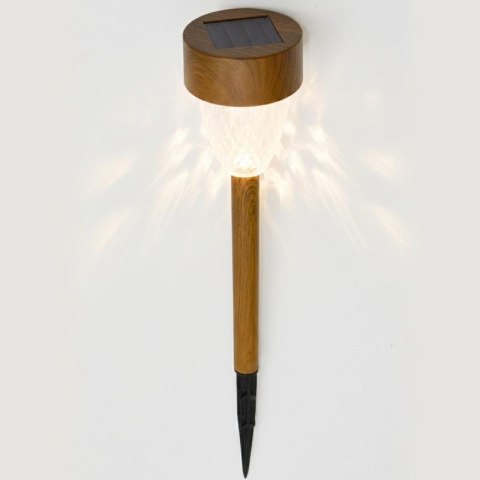 LAMPA SOLARNA IMITACJA DREWNA 7x37CM SASKA GARDEN