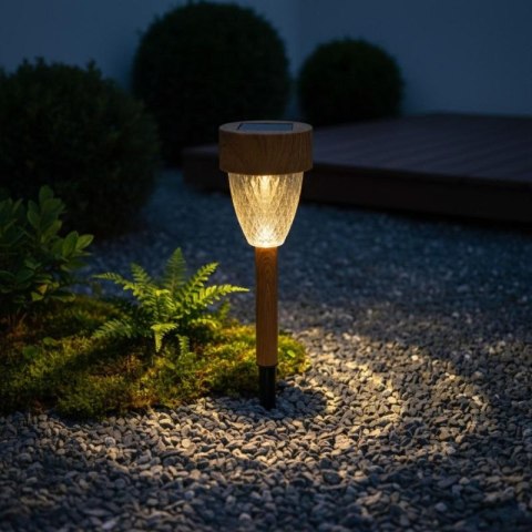 LAMPA SOLARNA IMITACJA DREWNA 7x37CM SASKA GARDEN