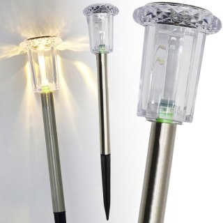 LAMPA SOLARNA KRYSZTAŁ INOX 5,5x33CM SASKA GARDEN