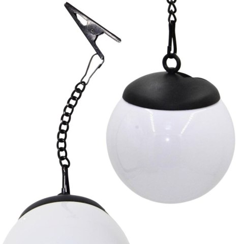 LAMPA SOLARNA PLASTIKOWA KULA WISZĄCA NA KLIPS 10X30CM KPL.2SZT