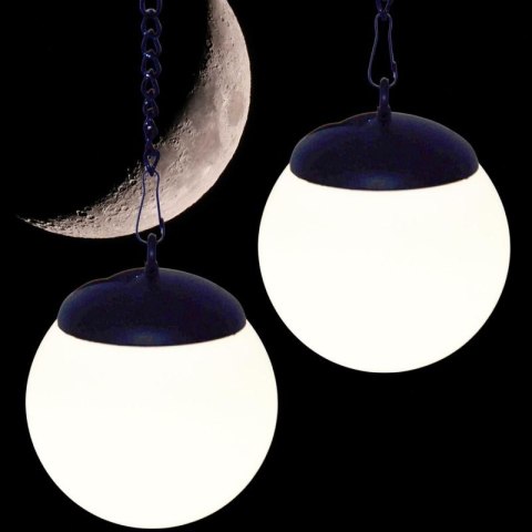 LAMPA SOLARNA PLASTIKOWA KULA WISZĄCA NA KLIPS 10X30CM KPL.2SZT