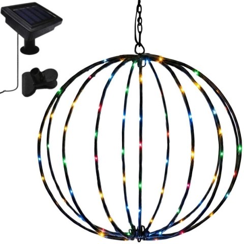 LAMPA SOLARNA WISZĄCA KULA 30CM 120 LED MULTIKOLOR SASKA GARDEN