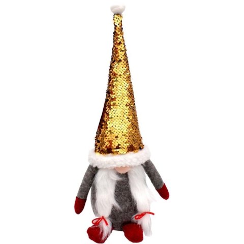 SKRZAT GNOM DEKORACYJNY Z MAGICZNYMI CEKINAMI 35CM SZARY