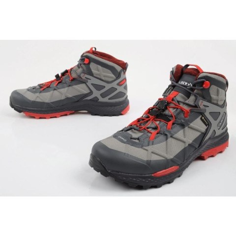 Aku buty trekkingowe męskie Rocket Gore-tex turystyczne za kostkę szare czerwone Aku