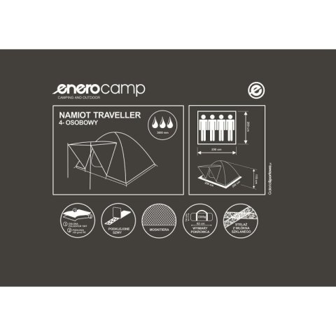 NAMIOT 4 OSOBOWY TRAVELLER 200X200X115CM ENERO CAMP Enero Camp