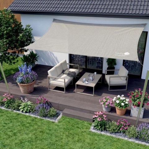 ŻAGIEL PRZECIWSŁONECZNY OGRODOWY PROSTOKĄT 3X2M SZARY SASKA GARDEN
