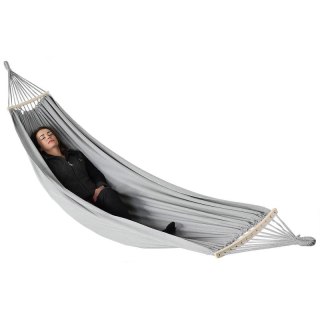 HAMAK OGRODOWY 2 OSOBOWY LUXE XXL 250x150CM Z DRĄŻKIEM I POKROWCEM SZARY 1031170 Enero Camp
