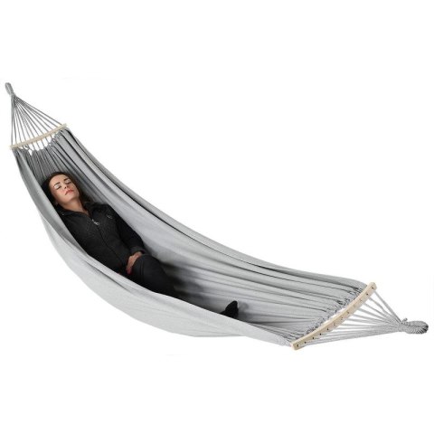 HAMAK OGRODOWY 2 OSOBOWY LUXE XXL 250x150CM Z DRĄŻKIEM I POKROWCEM SZARY 1031170 Enero Camp