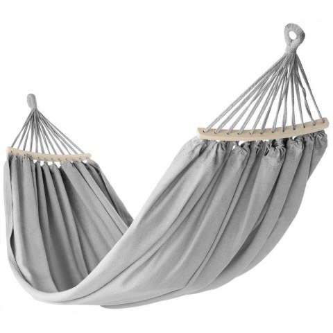 HAMAK OGRODOWY 2 OSOBOWY LUXE XXL 250x150CM Z DRĄŻKIEM I POKROWCEM SZARY 1031170 Enero Camp