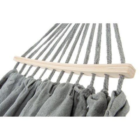 HAMAK OGRODOWY 2 OSOBOWY LUXE XXL 250x150CM Z DRĄŻKIEM I POKROWCEM SZARY 1031170 Enero Camp