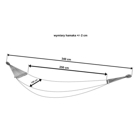 HAMAK OGRODOWY 2 OSOBOWY LUXE XXL 250x150CM Z DRĄŻKIEM I POKROWCEM SZARY 1031170 Enero Camp