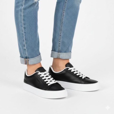 Trampki niskie na platformie ekoskóra czarne Big Star TT274927 Big Star