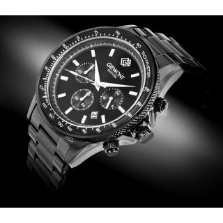 Zegarek Męski Giewont Chronograph Sapphire Czarny GW3520-B1 Giewont