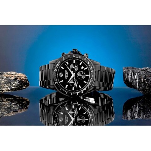 Zegarek Męski Giewont Chronograph Sapphire Czarny GW3520-B1 Giewont