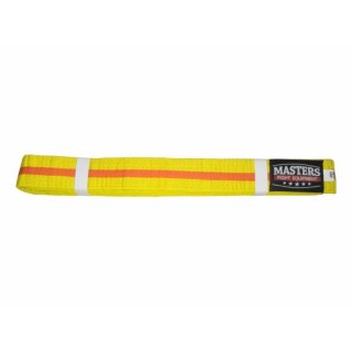 Pas do kimona MASTERS żółty z pomarańczową lamówką 06224-280040704 Masters