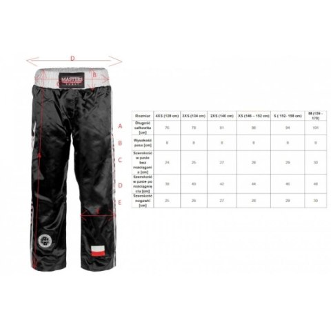 Spodnie Masters SKBP-100W (Wako Apprved) 06805-02M Masters