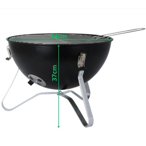 GRILL TURYSTYCZNY KULISTY 37CM CZARNY BBQ LINE