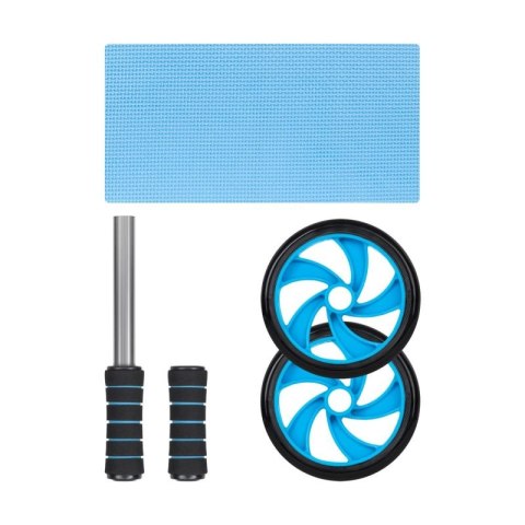 REBEL ACTIVE KÓŁKO PODWÓJNE, ROLLER DO ĆWICZEŃ MIĘŚNI BRZUCHA AB WHEEL AB-2 RBA-3061 Rebel