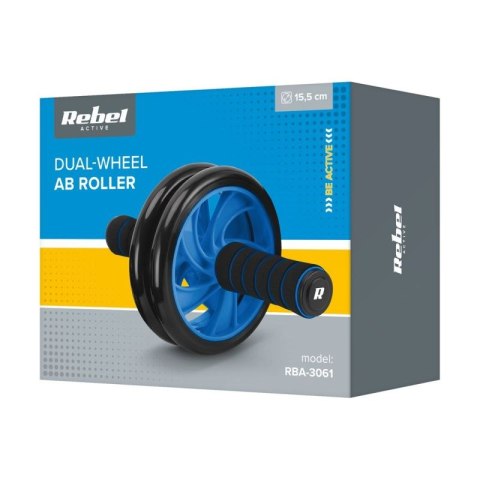 REBEL ACTIVE KÓŁKO PODWÓJNE, ROLLER DO ĆWICZEŃ MIĘŚNI BRZUCHA AB WHEEL AB-2 RBA-3061 Rebel