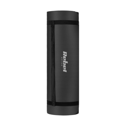 REBEL ACTIVE MATA GIMNASTYCZNA DO ĆWICZEŃ JOGA, PILATES, FITNESS, 183X61CM, GRUBOŚĆ 6MM, MATERIAŁ TPE, CZARNA RBA-3151-BK Rebel