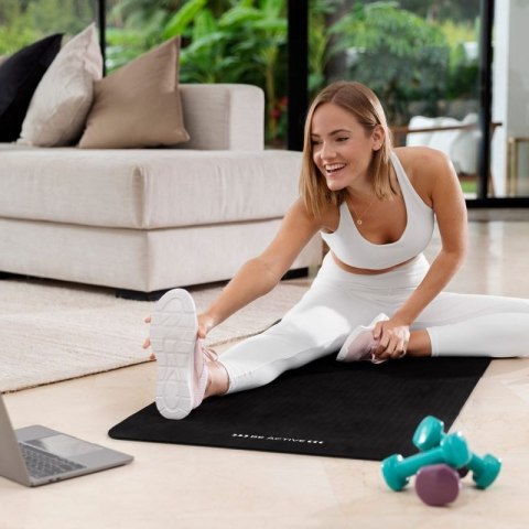 REBEL ACTIVE MATA GIMNASTYCZNA DO ĆWICZEŃ JOGA, PILATES, FITNESS, 183X61CM, GRUBOŚĆ 6MM, MATERIAŁ TPE, CZARNA RBA-3151-BK Rebel