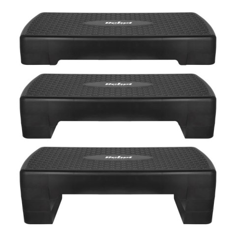 REBEL ACTIVE STEP DO AEROBIKU I ĆWICZEŃ FITNESS, 3 STOPNIE, 68 CM, CZARNY RBA-3227-BK Rebel