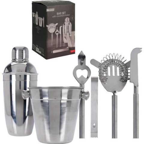ZESTAW BARMAŃSKI 6 ELEMENTÓW SHAKER DO DRINKÓW SZCZYPCE Excellent houseware