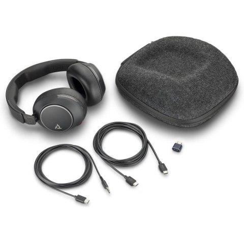 POLY Zestaw słuchawkowy Voyager Surround 80 UC USB-C + przejściówka USB-C/A POLY