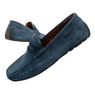 Wrangler buty męskie półbuty mokasyny Maifield Suede skóra naturalna granatowe Wrangler