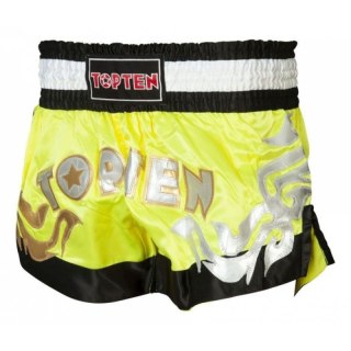 Spodenki do kickboxingu "TOP TEN" NEON żółto-czarne