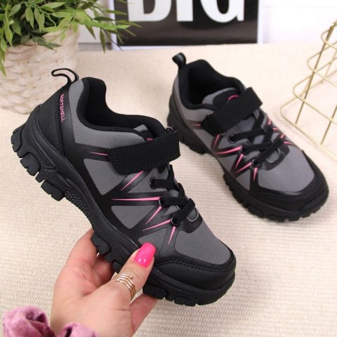 Buty trekkingowe na rzep American Club Jr AM902A szare American
