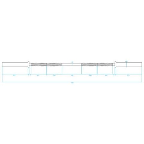 Gryf olimpijski HMS LOCK JAW BLACK 183 cm GO320 HMS