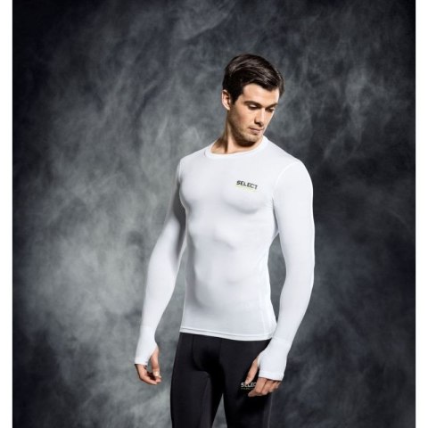 SELECT Koszulka Termoaktywna 6902 WHITE z otworem na kciuk DŁUGI RĘKAW Select