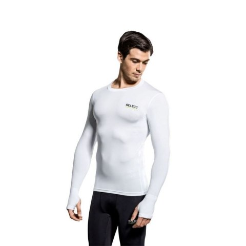 SELECT Koszulka Termoaktywna 6902 WHITE z otworem na kciuk DŁUGI RĘKAW Select