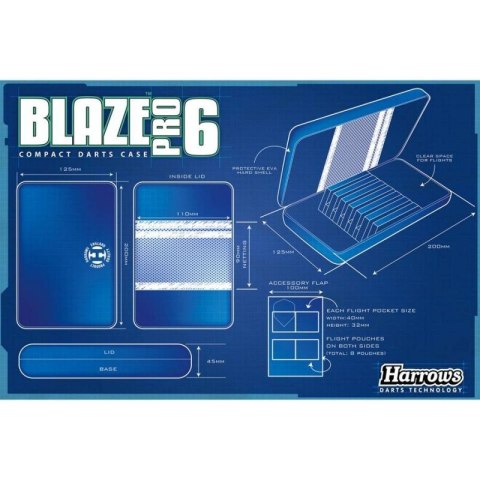 Pokrowiec na rzutki Harrows Blaze Pro 6 Case Harrows