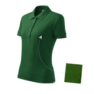 Koszulka polo Malfini Cotton W MLI-21306 zieleń butelkowa Malfini